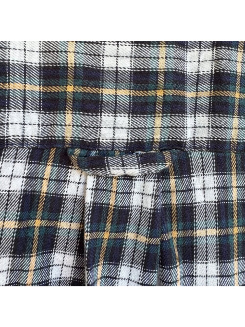 Lands End Mens Plaid Button-Up Shirt Black Yellow L Long Sleeve Cotton Blend - Picture 13 of 16